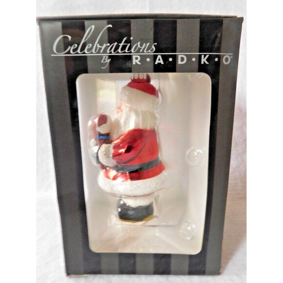 Celebrations by Radko  Glass Ornament   Santa With A Puppy   NEW - Picture 3 of 10